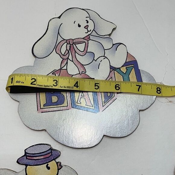 Vintage 1995 Daisy Kingdom Baby 3pc pressed cardboard nursery wall hangings - Picture 8 of 8